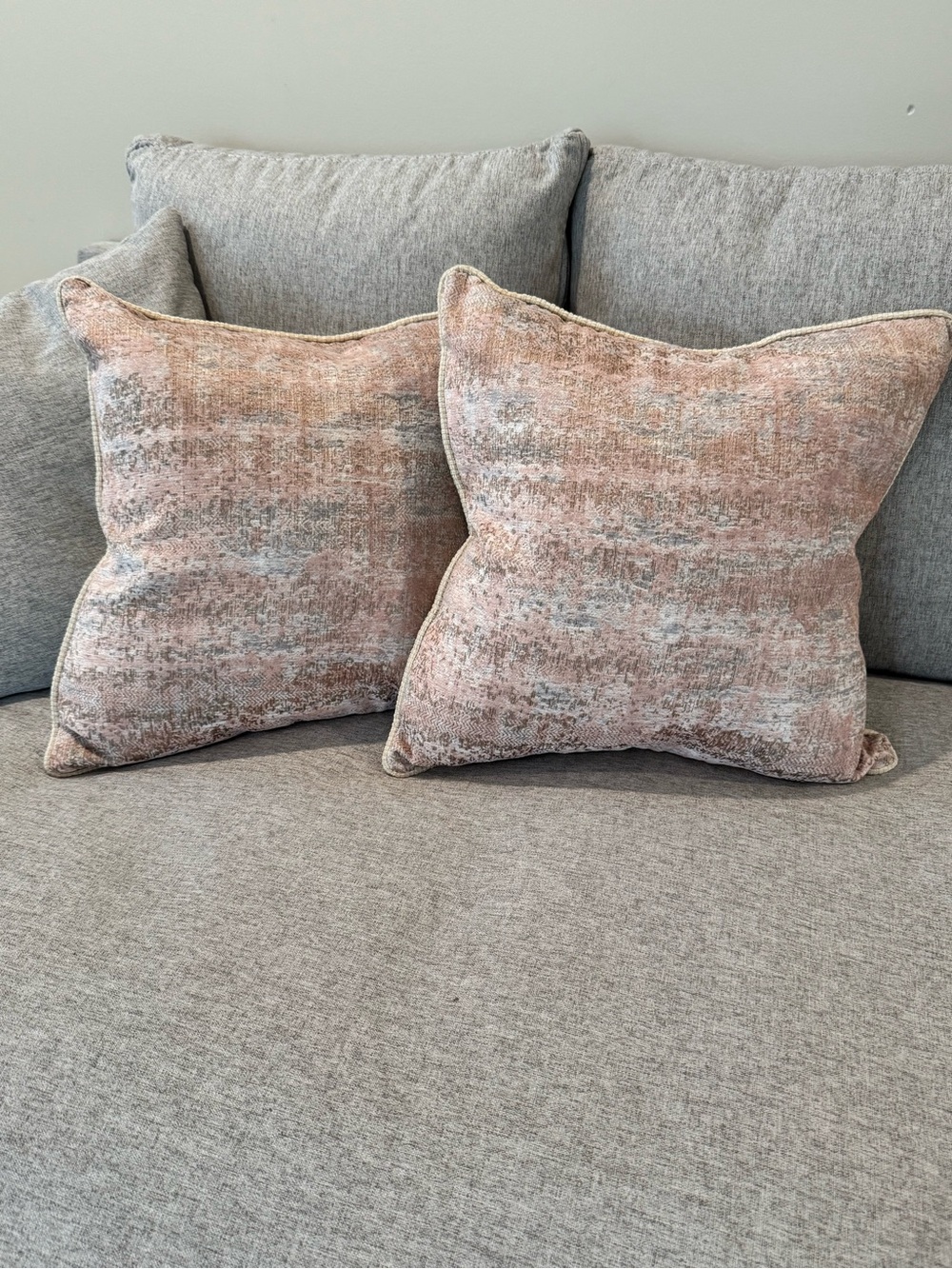 🔹 Abstract Pink & Gray Accent Pillow Covers (set of 2)